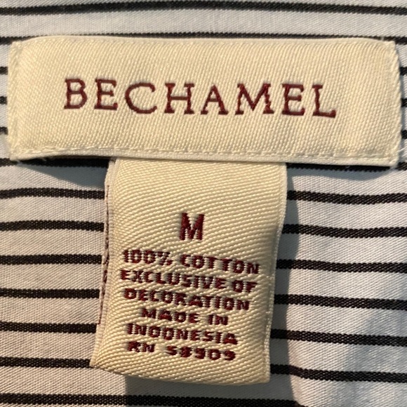 Bechamel Cotton Blue Striped Watermelon Shirt Size Medium - Picture 3 of 4